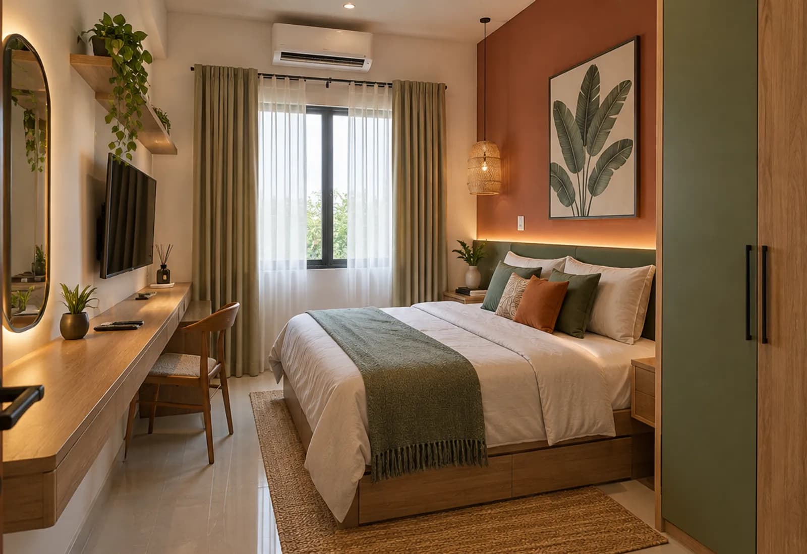 Interior kamar ARAroom bernuansa hangat